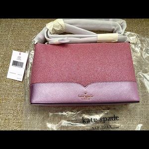 Kate Spade Lola glitter crossbody in rose pink